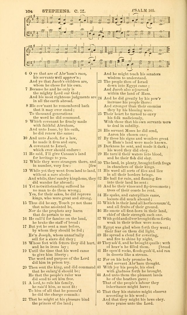 The Psalms of David: with a selection of standard music appropriately arranged according to sentiment of each Psalm or portion of Psalm (8th ed.) page 104
