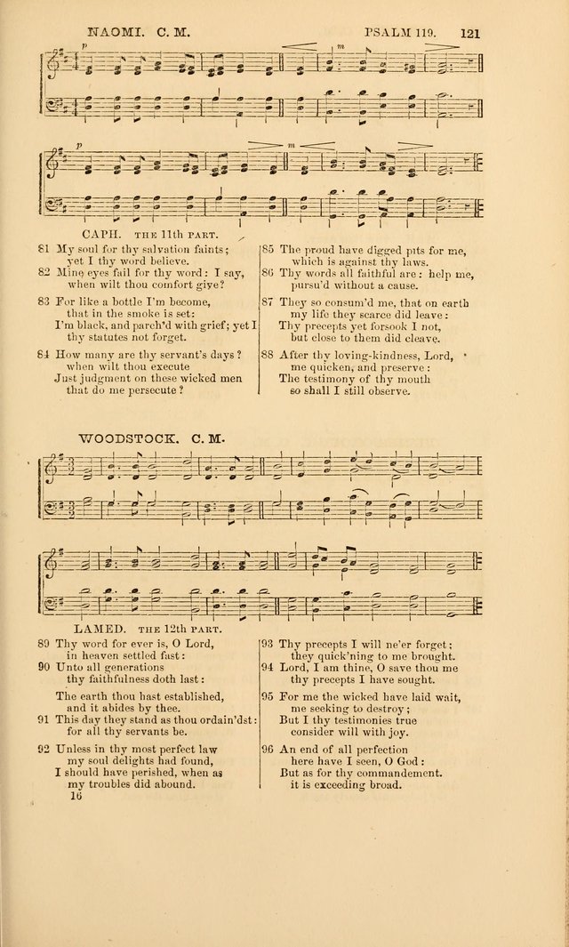 The Psalms of David: with a selection of standard music appropriately arranged according to sentiment of each Psalm or portion of Psalm (8th ed.) page 121
