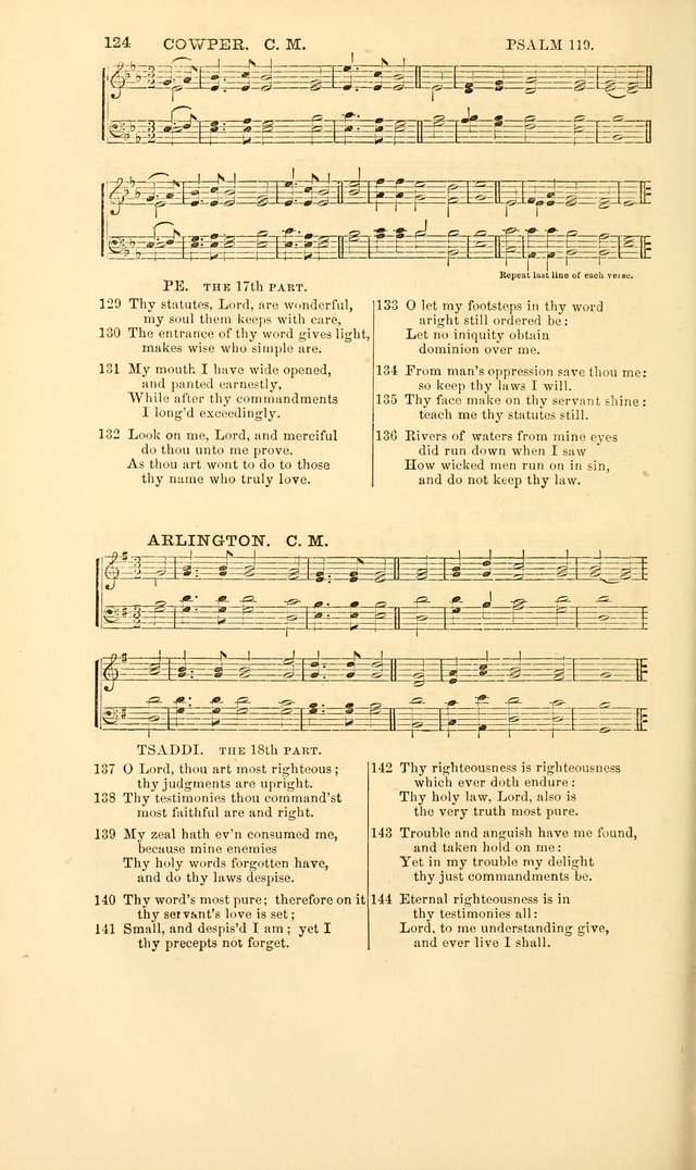 The Psalms of David: with a selection of standard music appropriately arranged according to sentiment of each Psalm or portion of Psalm (8th ed.) page 124