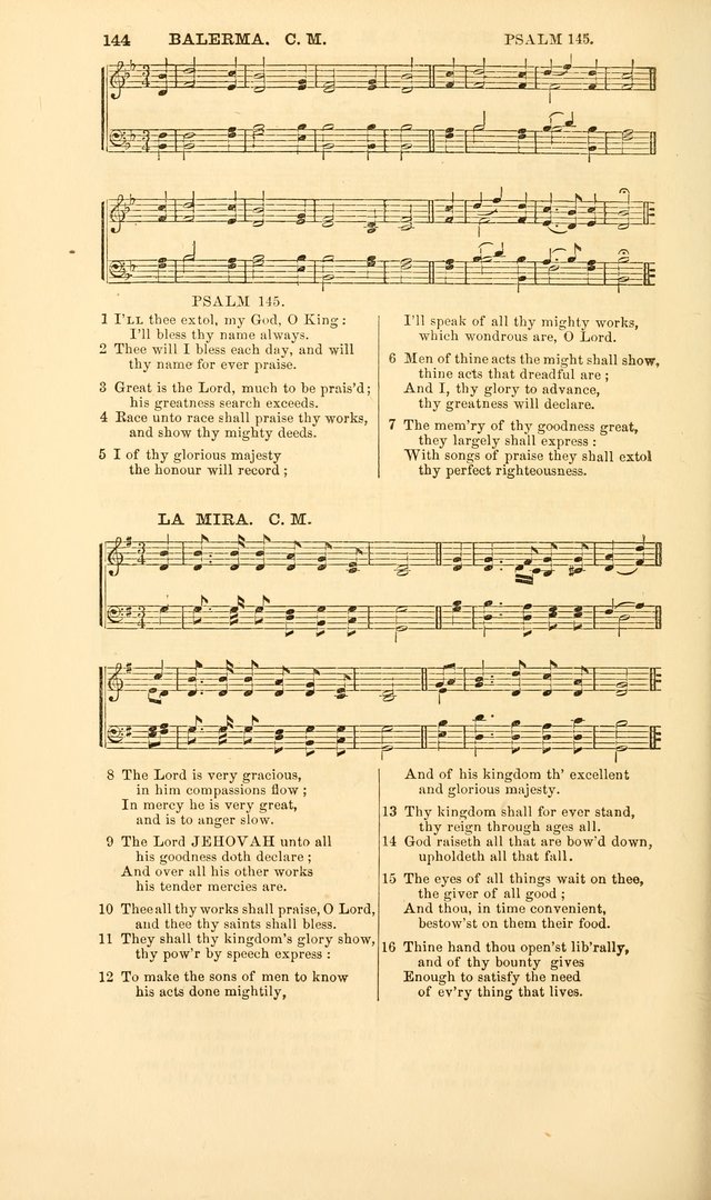 The Psalms of David: with a selection of standard music appropriately arranged according to sentiment of each Psalm or portion of Psalm (8th ed.) page 144