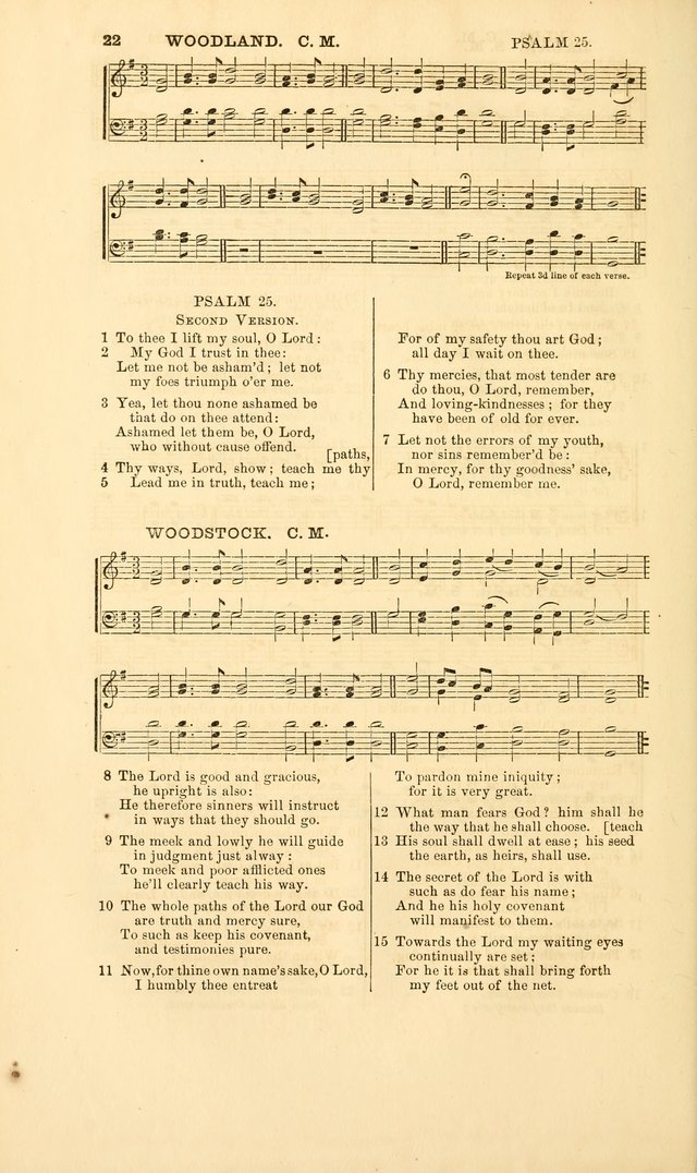 The Psalms of David: with a selection of standard music appropriately arranged according to sentiment of each Psalm or portion of Psalm (8th ed.) page 22