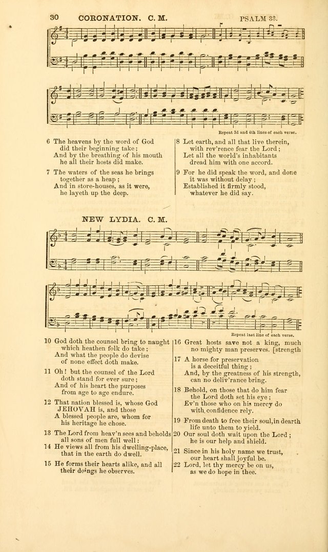 The Psalms of David: with a selection of standard music appropriately arranged according to sentiment of each Psalm or portion of Psalm (8th ed.) page 30