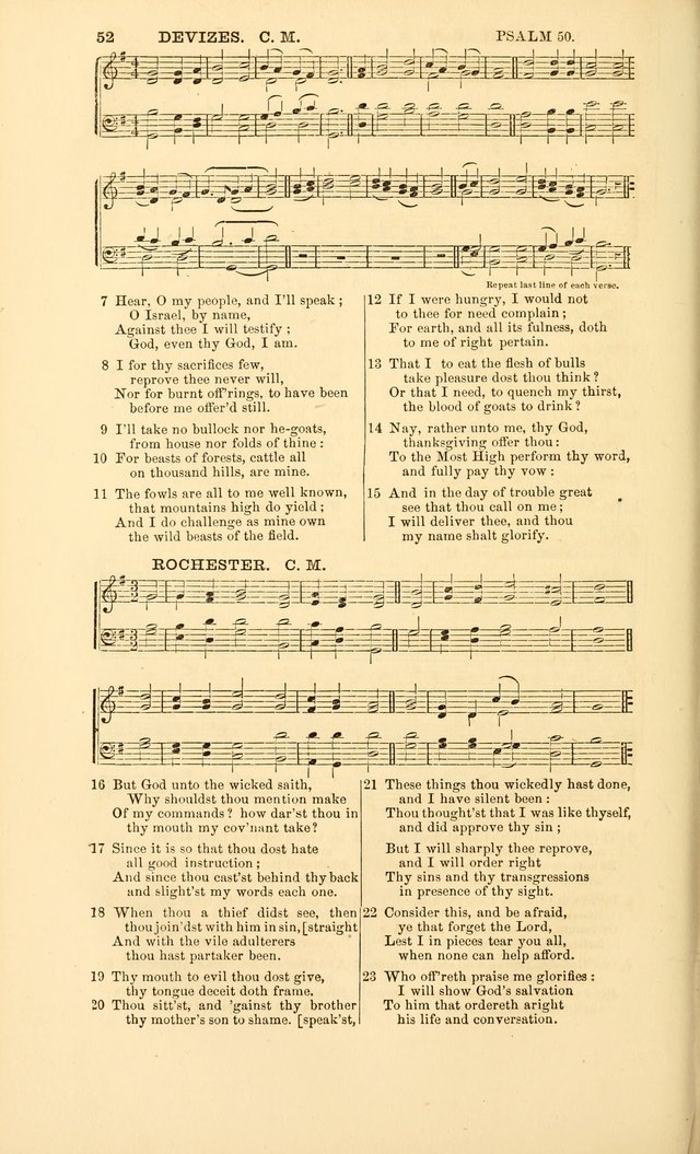 The Psalms of David: with a selection of standard music appropriately arranged according to sentiment of each Psalm or portion of Psalm (8th ed.) page 52