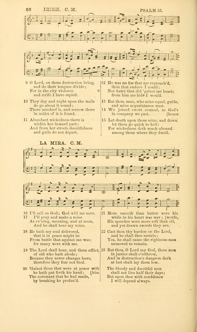 The Psalms of David: with a selection of standard music appropriately arranged according to sentiment of each Psalm or portion of Psalm (8th ed.) page 56
