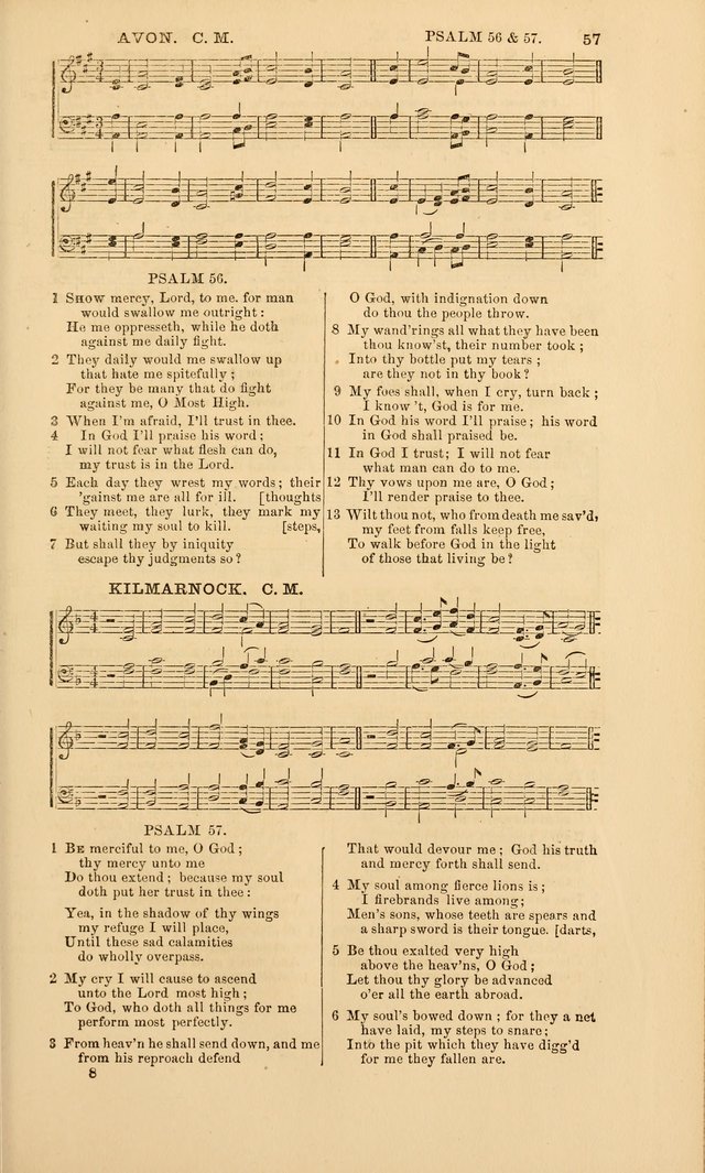 The Psalms of David: with a selection of standard music appropriately arranged according to sentiment of each Psalm or portion of Psalm (8th ed.) page 57