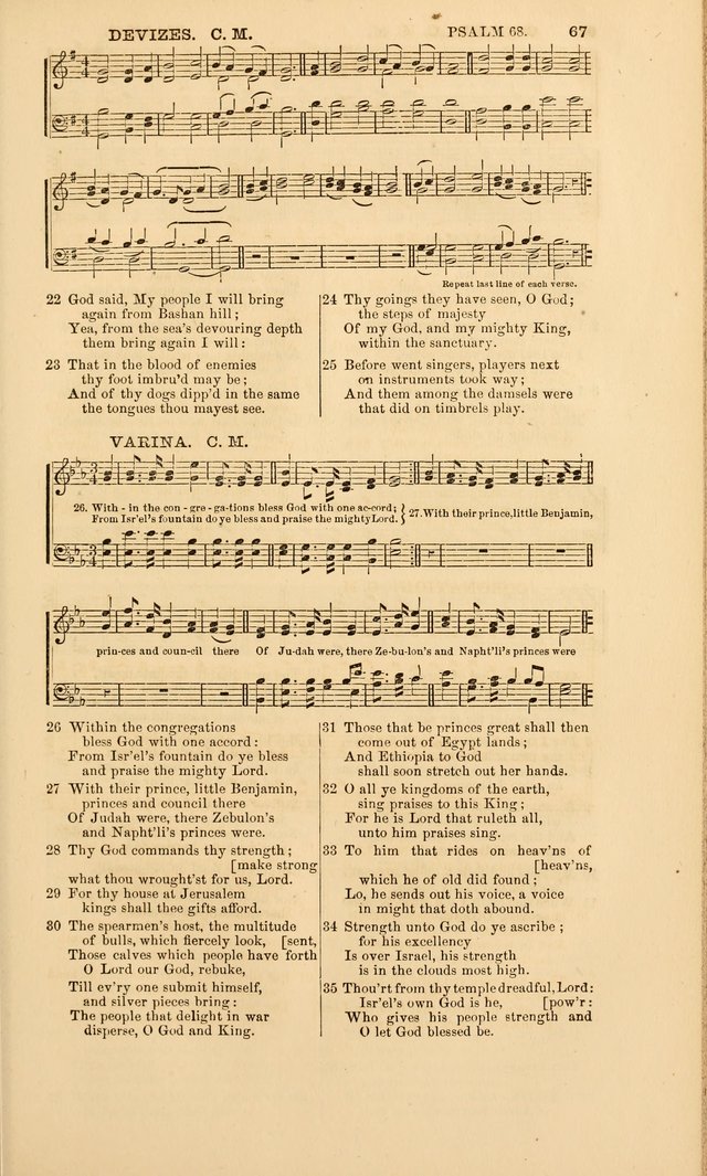 The Psalms of David: with a selection of standard music appropriately arranged according to sentiment of each Psalm or portion of Psalm (8th ed.) page 67