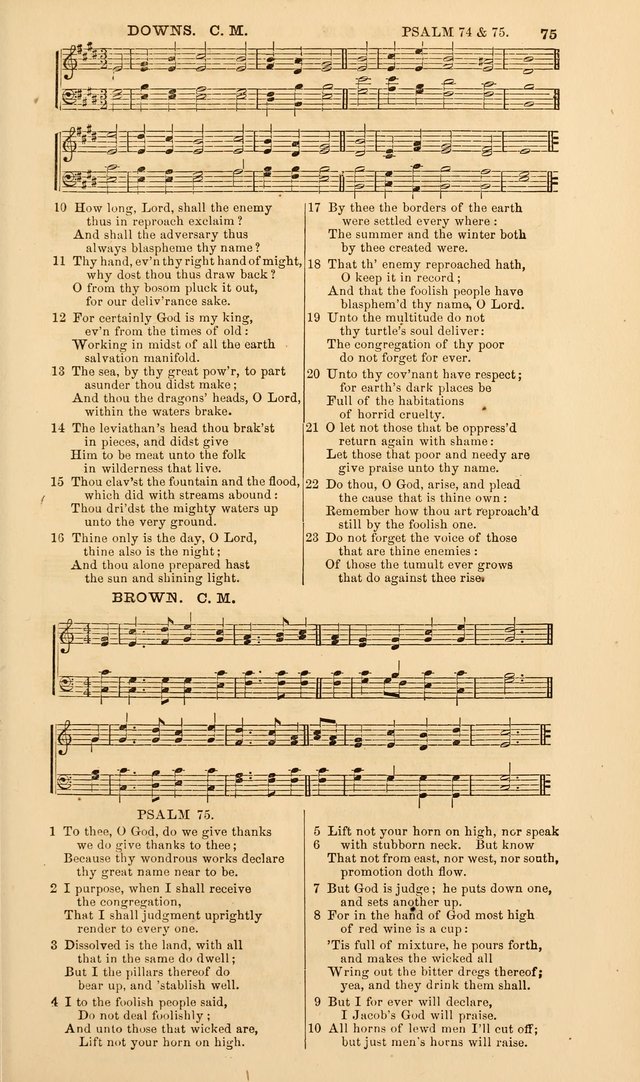 The Psalms of David: with a selection of standard music appropriately arranged according to sentiment of each Psalm or portion of Psalm (8th ed.) page 75