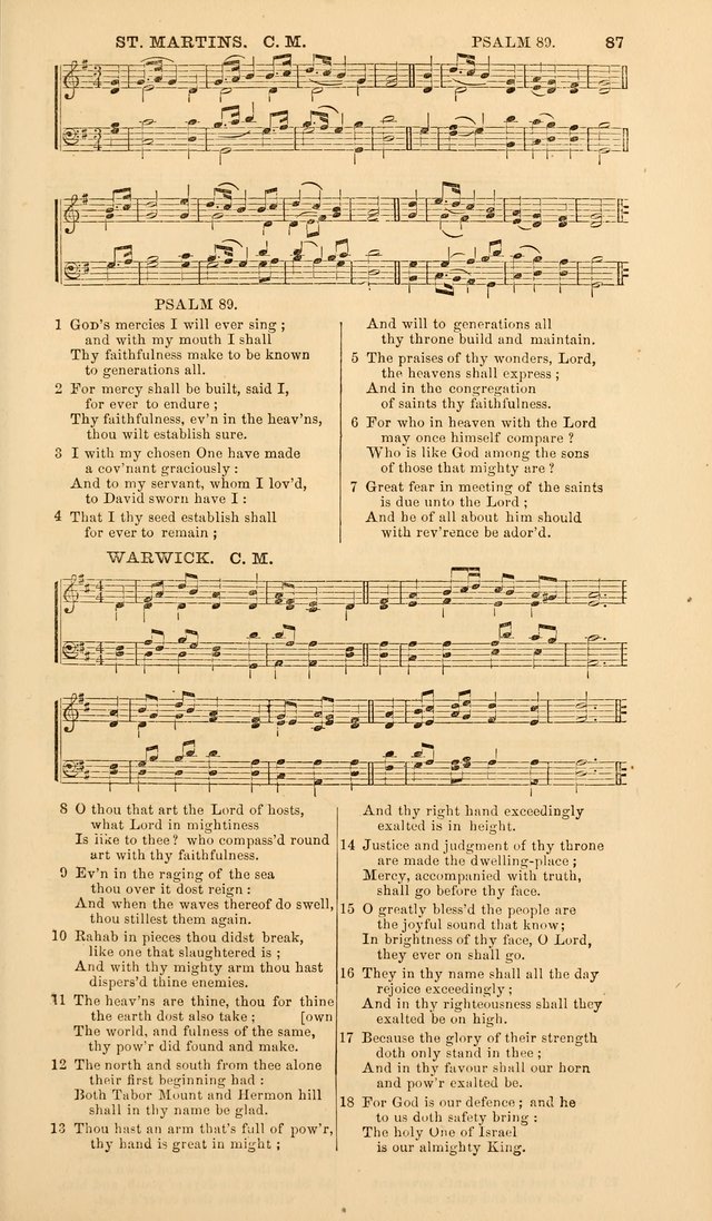 The Psalms of David: with a selection of standard music appropriately arranged according to sentiment of each Psalm or portion of Psalm (8th ed.) page 87