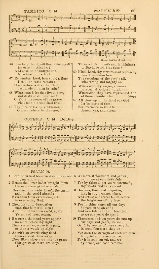 The Psalms of David: with a selection of standard music appropriately arranged according to sentiment of each Psalm or portion of Psalm (8th ed.) page 89