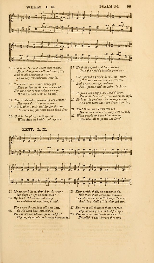 The Psalms of David: with a selection of standard music appropriately arranged according to sentiment of each Psalm or portion of Psalm (8th ed.) page 99