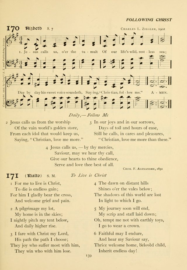 The Pilgrim Hymnal page 139
