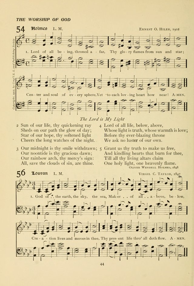 The Pilgrim Hymnal page 44