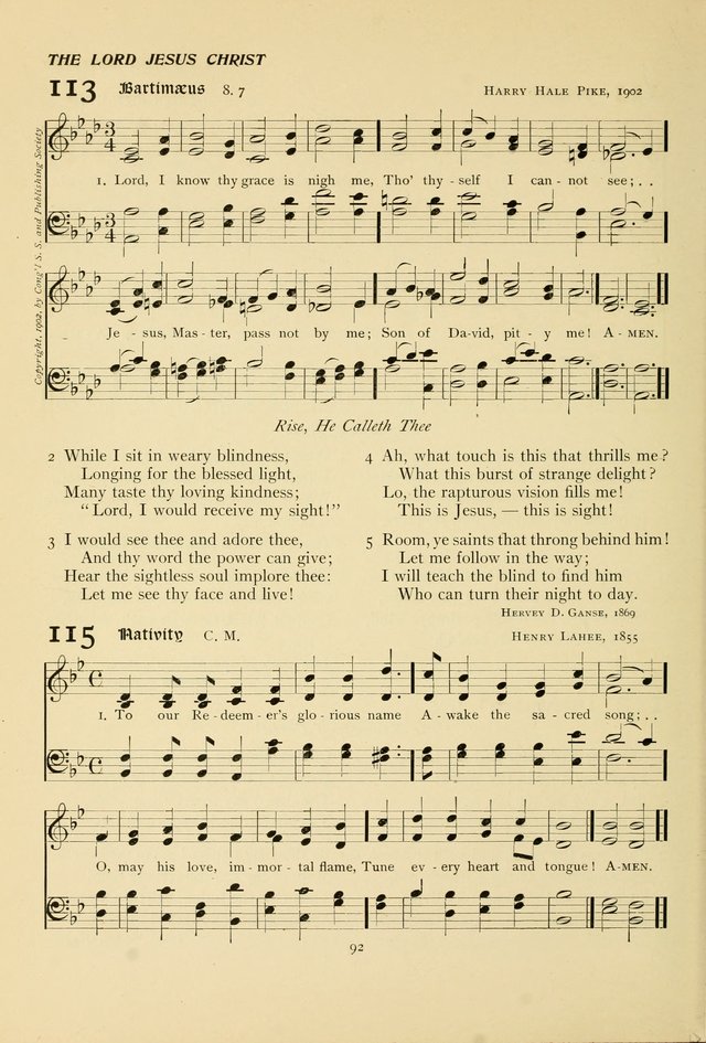 The Pilgrim Hymnal page 92