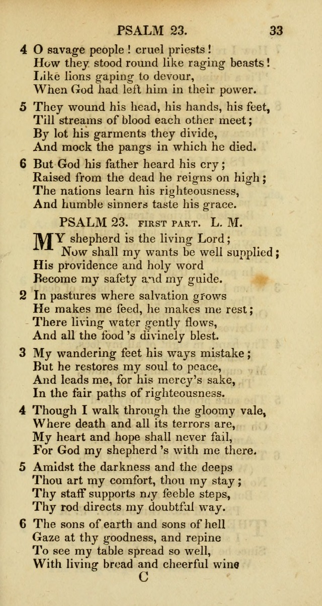 Psalms and Hymns Adapted to Public Worship, and Approved by the General Assembly of the Presbyterian Church in the United States of America page 33