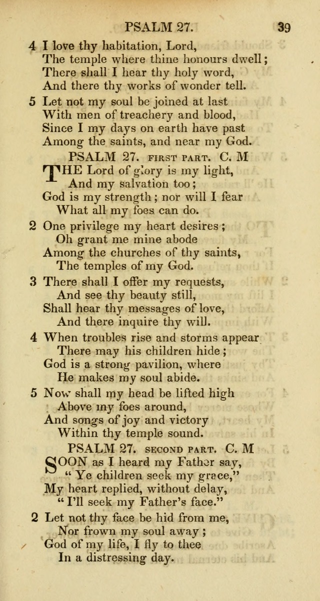 Psalms and Hymns Adapted to Public Worship, and Approved by the General Assembly of the Presbyterian Church in the United States of America page 39