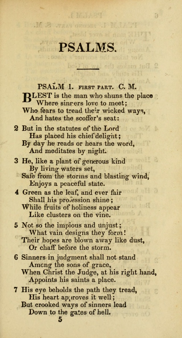 Psalms and Hymns Adapted to Public Worship, and Approved by the General Assembly of the Presbyterian Church in the United States of America page 5
