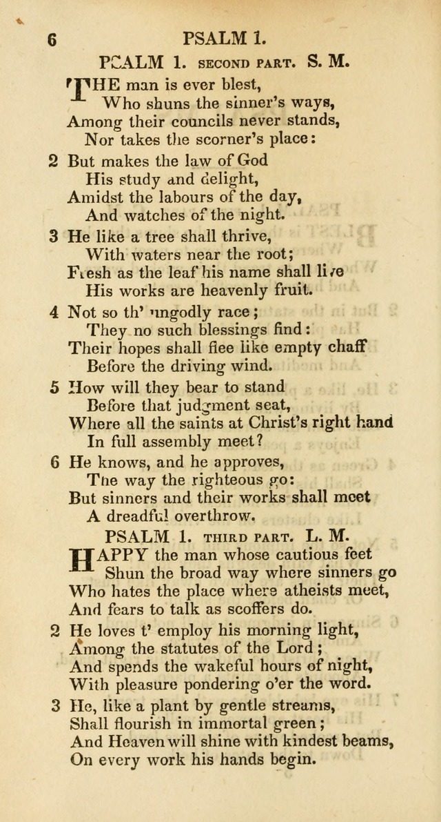 Psalms and Hymns Adapted to Public Worship, and Approved by the General Assembly of the Presbyterian Church in the United States of America page 6