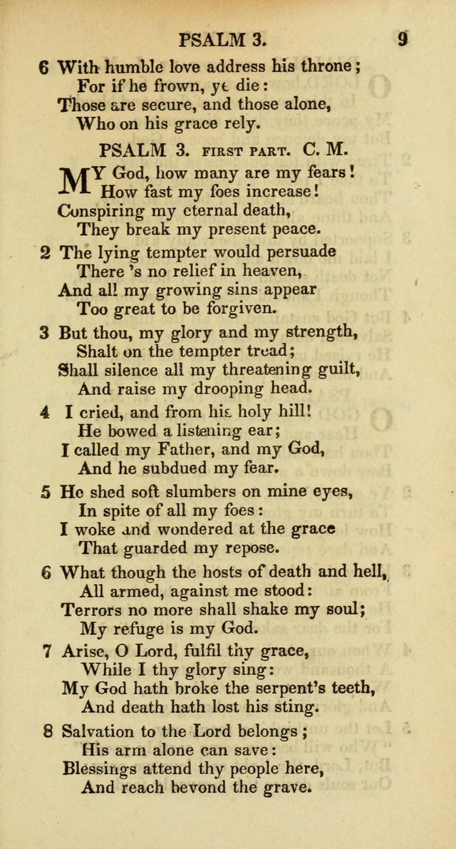 Psalms and Hymns Adapted to Public Worship, and Approved by the General Assembly of the Presbyterian Church in the United States of America page 9
