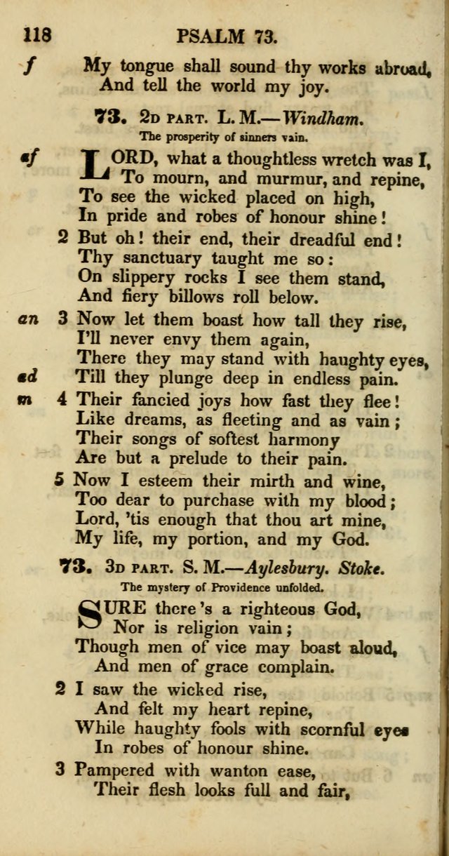 Psalms and Hymns, Adapted to Public Worship: and approved by the General Assembly of the Presbyterian Church in the United States of America: the latter being arranged according to subjects... page 118