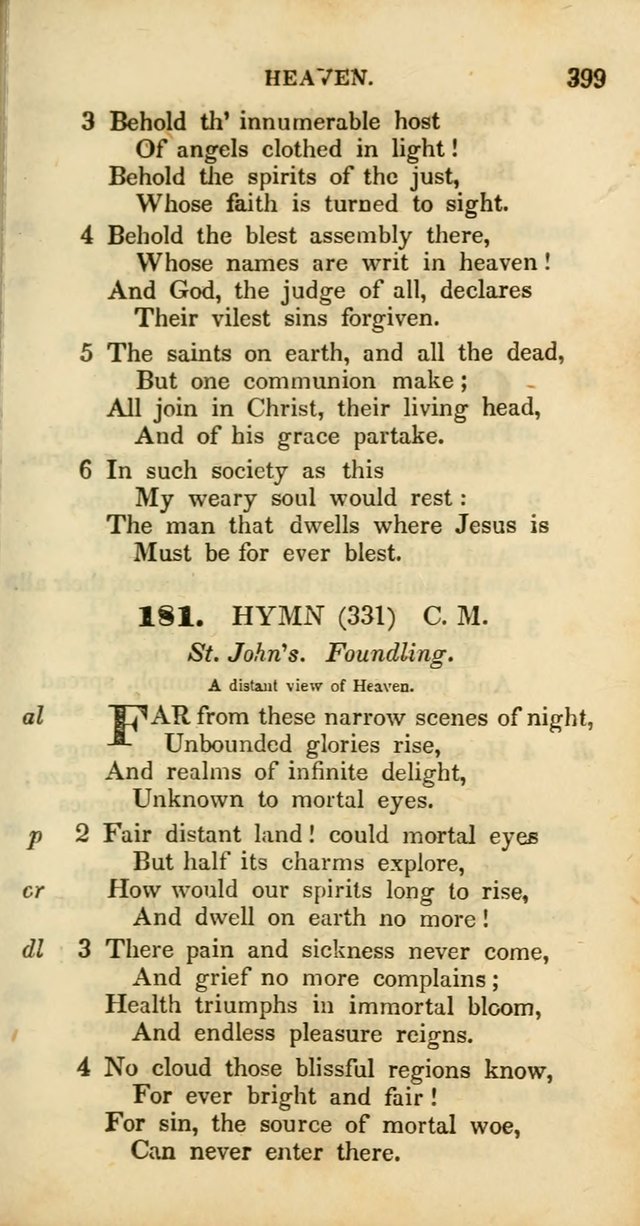 Psalms and Hymns, Adapted to Public Worship: and approved by the General Assembly of the Presbyterian Church in the United States of America: the latter being arranged according to subjects... page 399