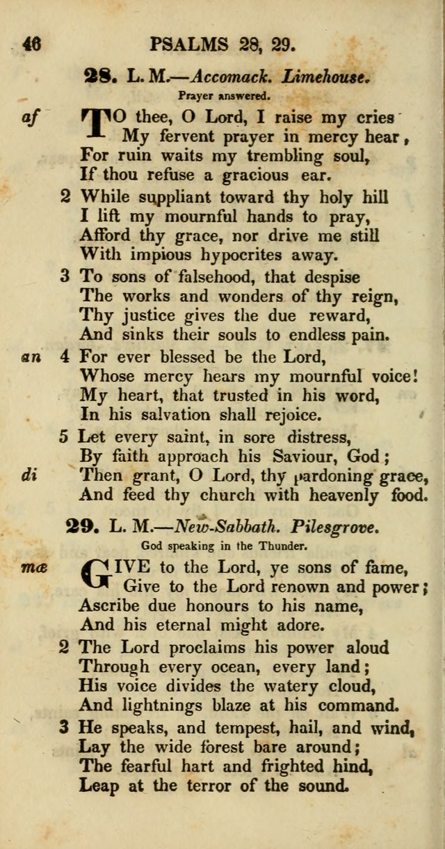 Psalms and Hymns, Adapted to Public Worship: and approved by the General Assembly of the Presbyterian Church in the United States of America: the latter being arranged according to subjects... page 46