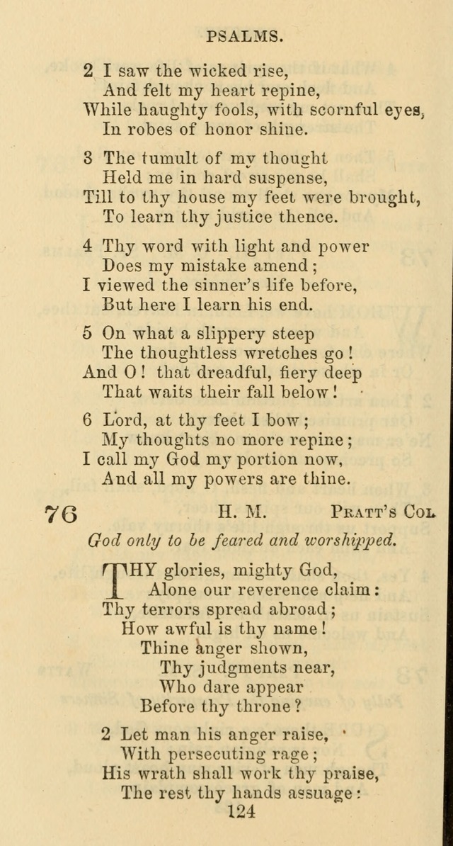 Psalms and Hymns: adapted to social, private and public worship in the Cumberland Presbyterian Chruch page 124