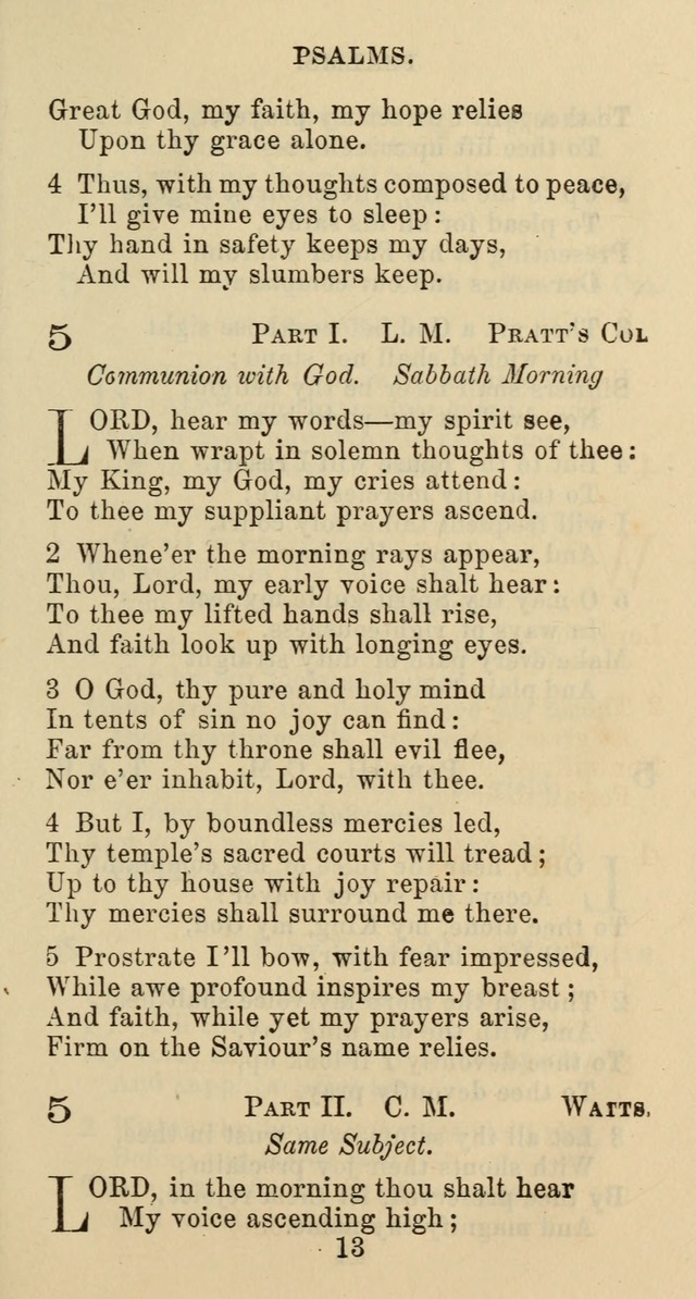Psalms and Hymns: adapted to social, private and public worship in the Cumberland Presbyterian Chruch page 13