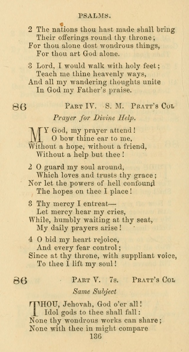 Psalms and Hymns: adapted to social, private and public worship in the Cumberland Presbyterian Chruch page 136