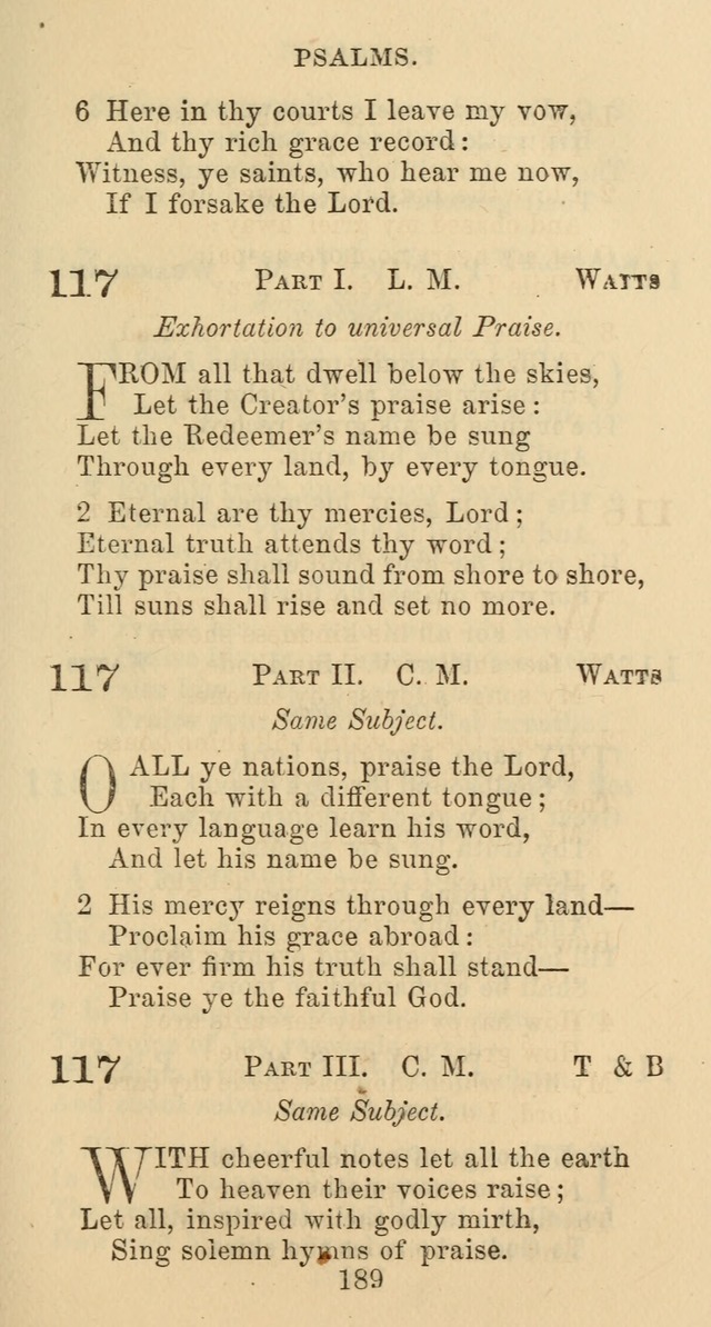 Psalms and Hymns: adapted to social, private and public worship in the Cumberland Presbyterian Chruch page 189