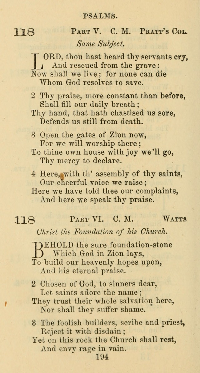 Psalms and Hymns: adapted to social, private and public worship in the Cumberland Presbyterian Chruch page 194