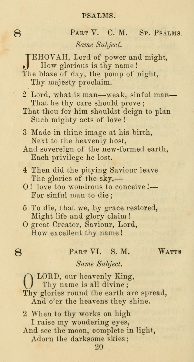 Psalms and Hymns: adapted to social, private and public worship in the Cumberland Presbyterian Chruch page 20
