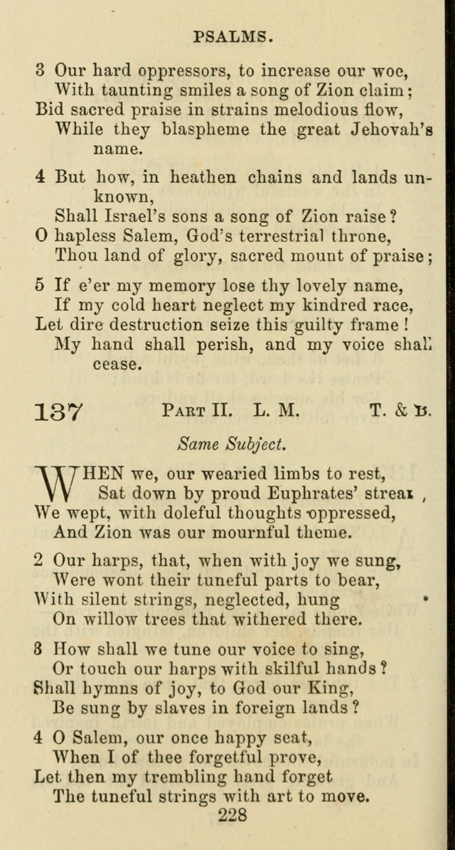 Psalms and Hymns: adapted to social, private and public worship in the Cumberland Presbyterian Chruch page 228