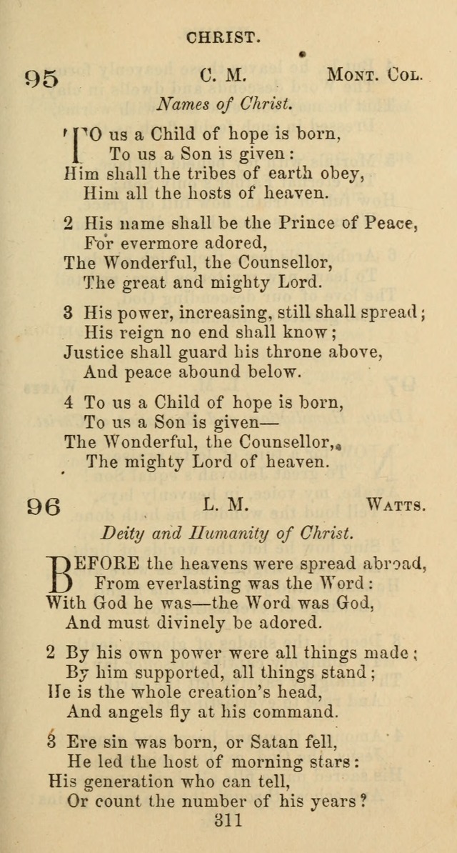 Psalms and Hymns: adapted to social, private and public worship in the Cumberland Presbyterian Chruch page 311