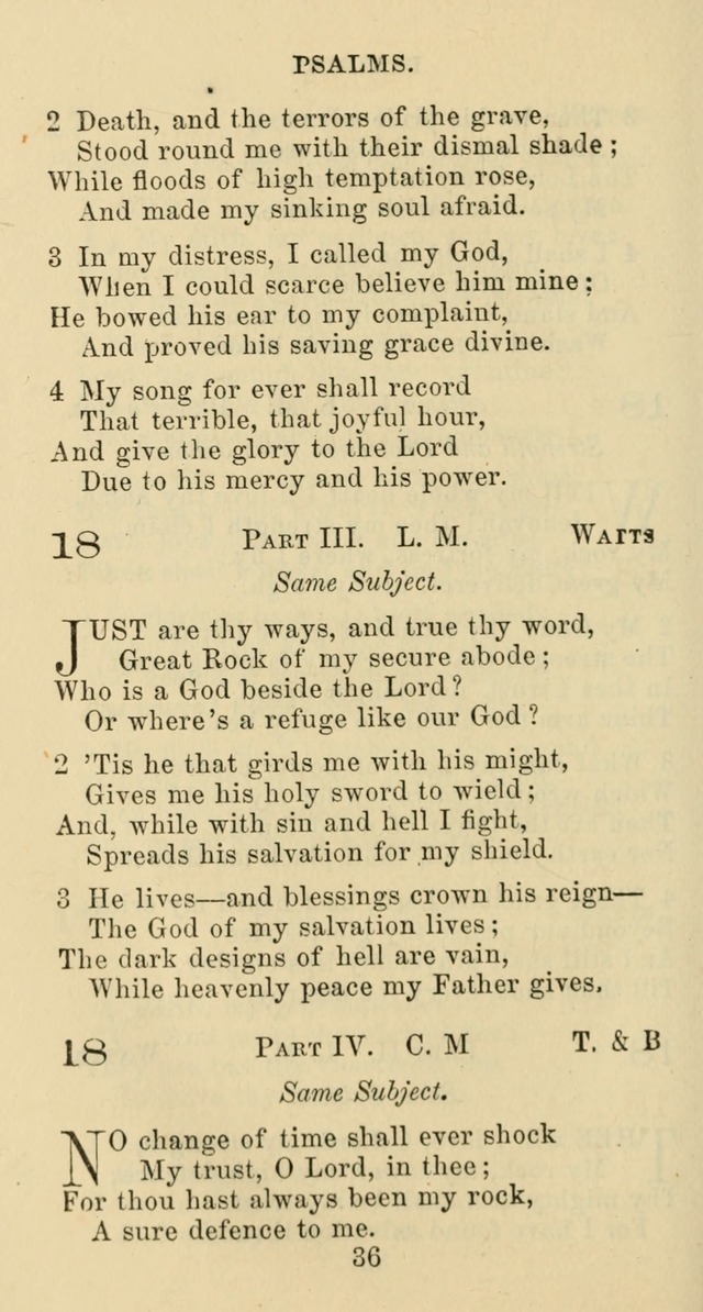 Psalms and Hymns: adapted to social, private and public worship in the Cumberland Presbyterian Chruch page 36