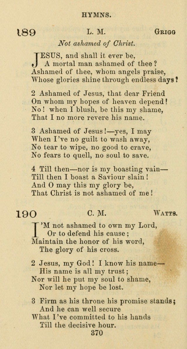 Psalms and Hymns: adapted to social, private and public worship in the Cumberland Presbyterian Chruch page 370