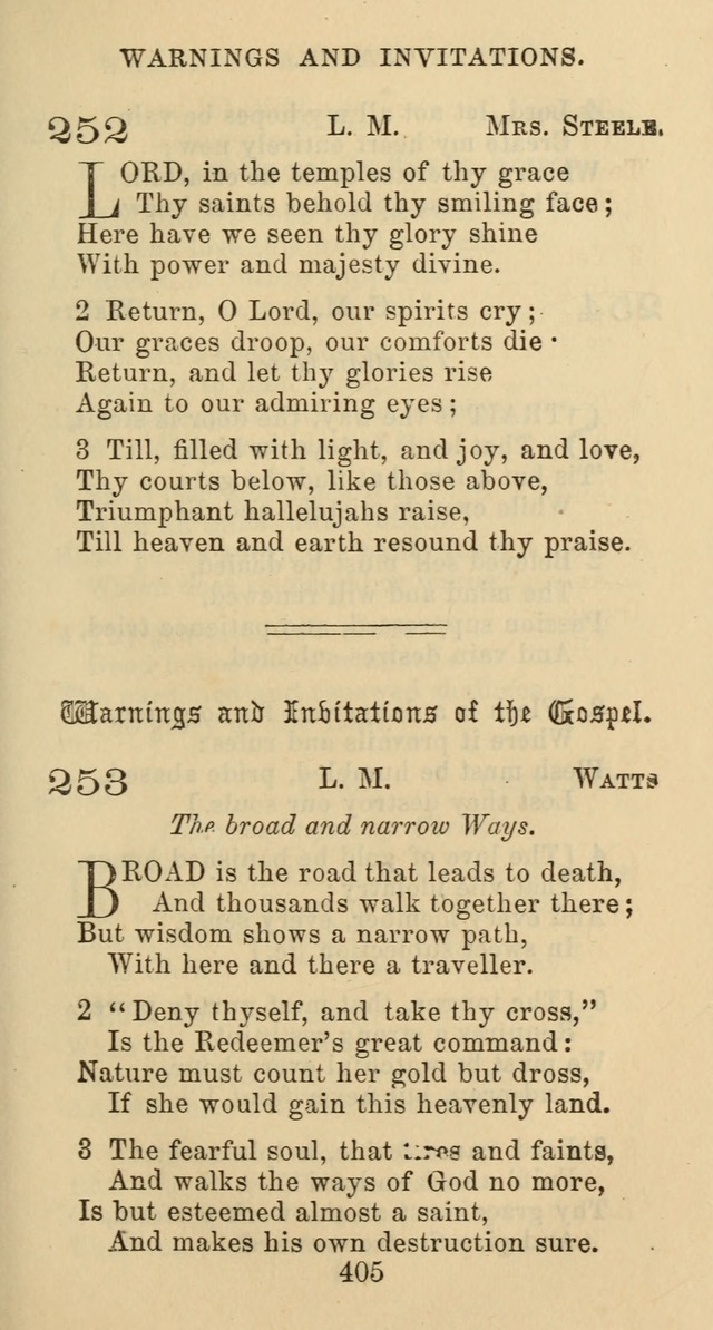 Psalms and Hymns: adapted to social, private and public worship in the Cumberland Presbyterian Chruch page 405