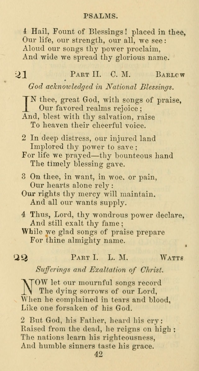Psalms and Hymns: adapted to social, private and public worship in the Cumberland Presbyterian Chruch page 42
