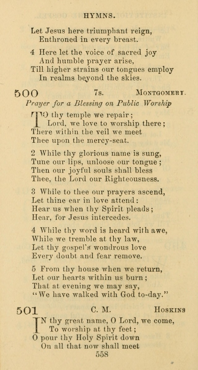 Psalms and Hymns: adapted to social, private and public worship in the Cumberland Presbyterian Chruch page 558