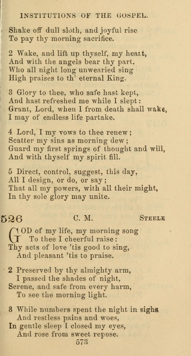 Psalms and Hymns: adapted to social, private and public worship in the Cumberland Presbyterian Chruch page 573