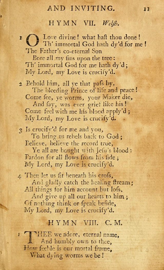 A Pocket hymn-book, designed as a constant companion for the pious: collected from various authors (11th ed.) page 11