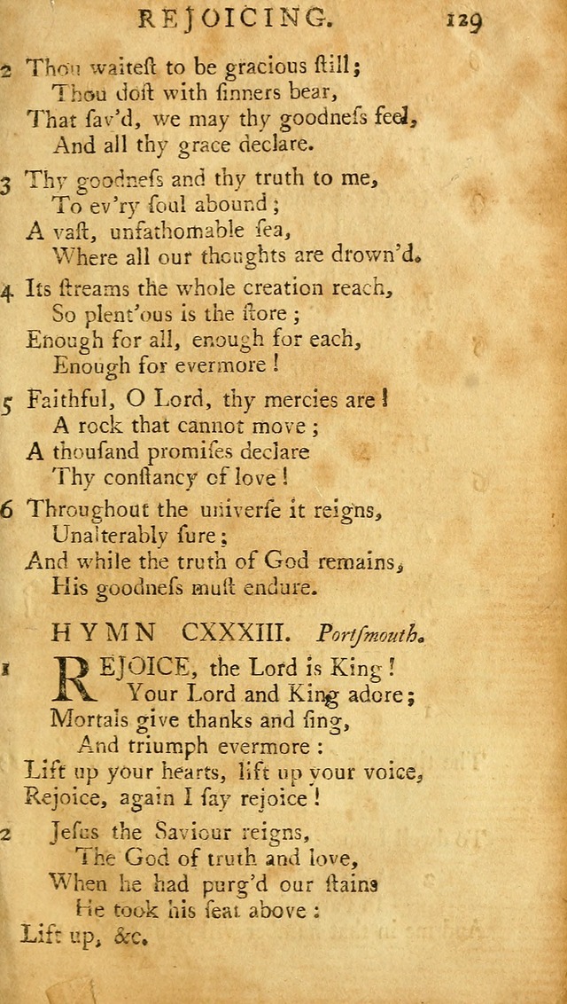 A Pocket hymn-book, designed as a constant companion for the pious: collected from various authors (11th ed.) page 129
