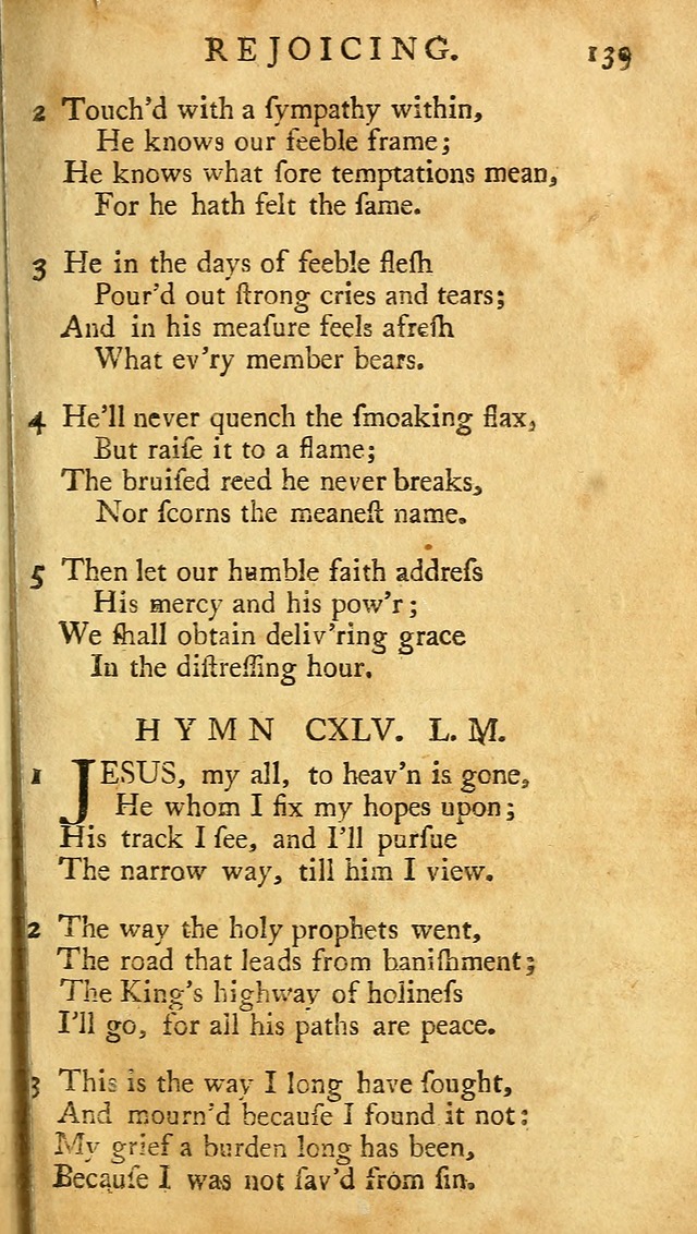 A Pocket hymn-book, designed as a constant companion for the pious: collected from various authors (11th ed.) page 139