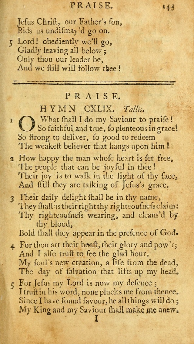 A Pocket hymn-book, designed as a constant companion for the pious: collected from various authors (11th ed.) page 143