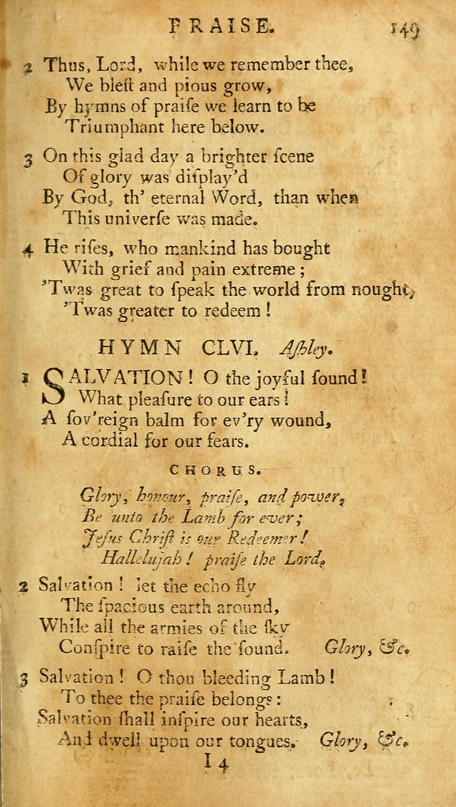 A Pocket hymn-book, designed as a constant companion for the pious: collected from various authors (11th ed.) page 149