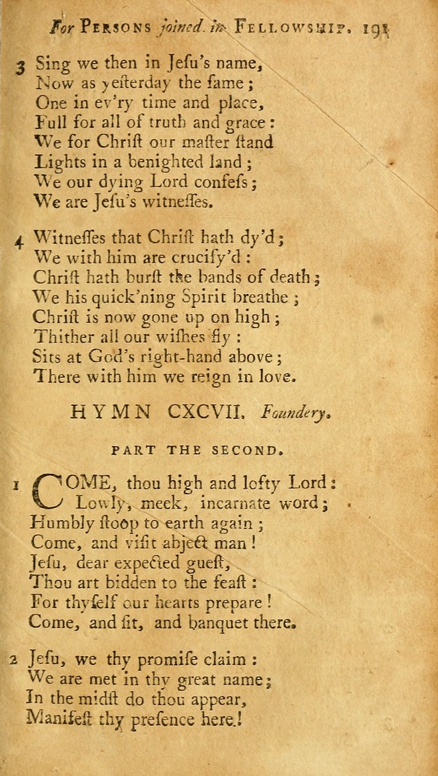 A Pocket hymn-book, designed as a constant companion for the pious: collected from various authors (11th ed.) page 191