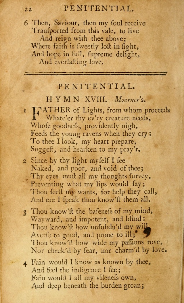 A Pocket hymn-book, designed as a constant companion for the pious: collected from various authors (11th ed.) page 22