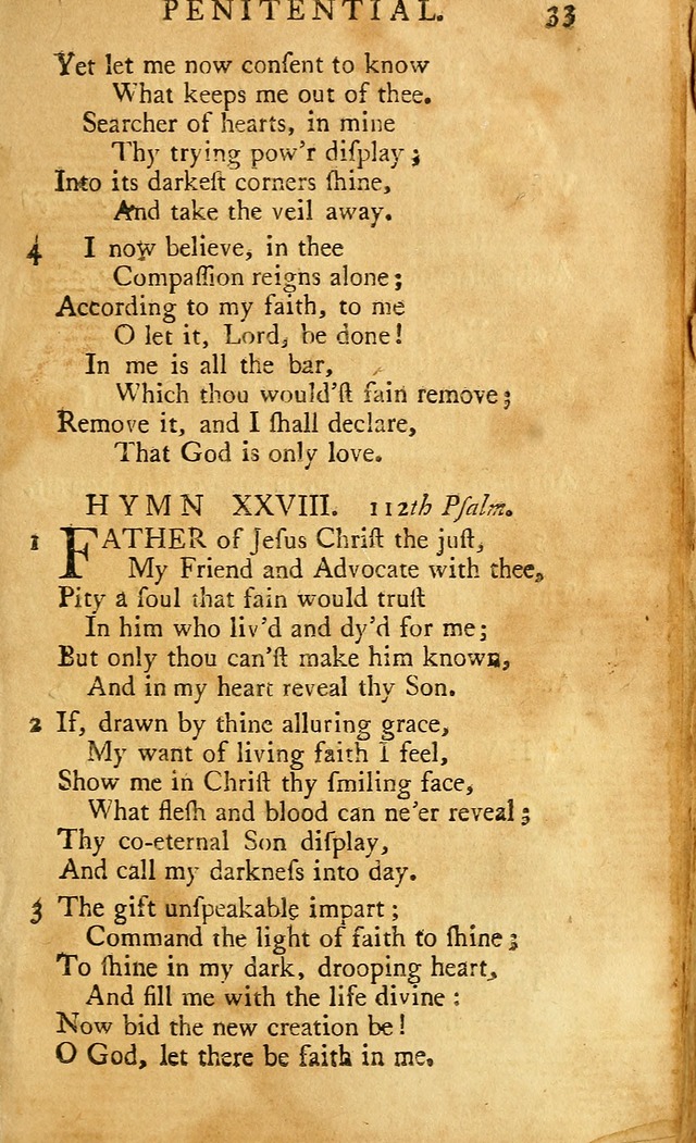 A Pocket hymn-book, designed as a constant companion for the pious: collected from various authors (11th ed.) page 33