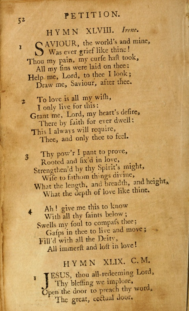 A Pocket hymn-book, designed as a constant companion for the pious: collected from various authors (11th ed.) page 52