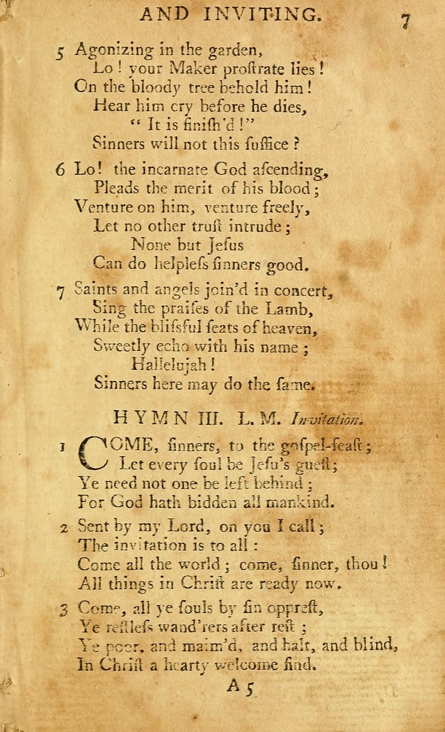 A Pocket hymn-book, designed as a constant companion for the pious: collected from various authors (11th ed.) page 7