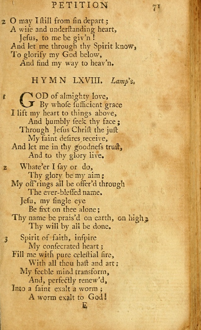 A Pocket hymn-book, designed as a constant companion for the pious: collected from various authors (11th ed.) page 71